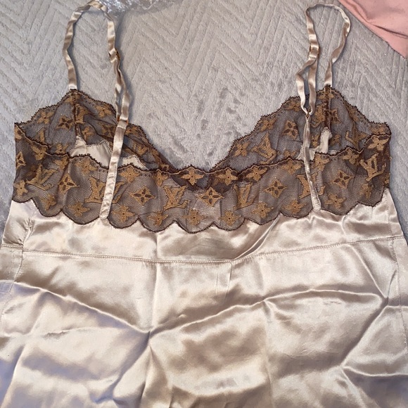 RARE Vintage Louis Vuitton monogram lace silk cami tank top - Picture 4 of 7
